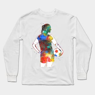 Female Soccer Player Long Sleeve T-Shirt